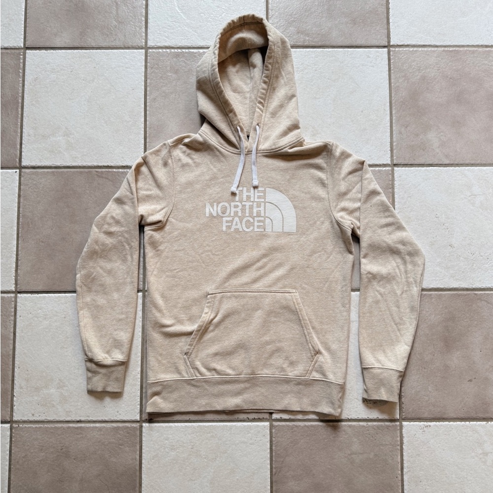 The North Face Cream Hoodie Sweater, Size: Small